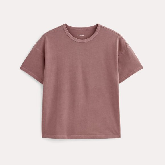 Everlane The Boyfriend Tee in Essential Cotton in Brown Garment Dye, Size Small - Picture 4 of 8